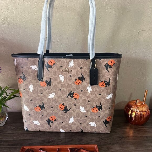 Coach Brown Halloween Tote - Picture 3 of 9